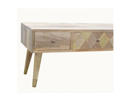 Artisan - Gold Inlay Media Unit in Oak-Ish