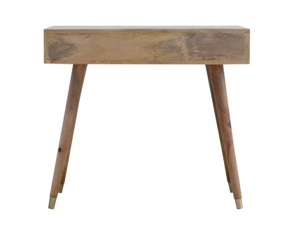 Artisan - Oak-ish Gold Brass Inlay Console Table