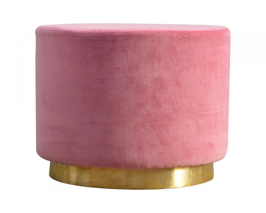 Artisan Footstool with Base - Dusty Pink, Gold, Velvet