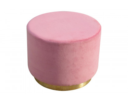 Artisan Footstool with Base - Dusty Pink, Gold, Velvet