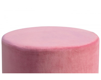 Artisan Footstool with Base - Dusty Pink, Gold, Velvet