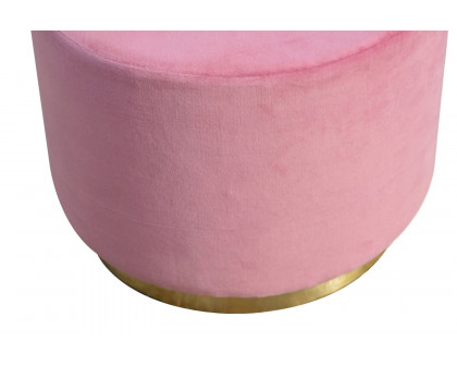 Artisan Footstool with Base - Dusty Pink, Gold, Velvet