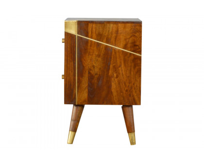 Artisan - Gold Geometric Bedside in Chestnut