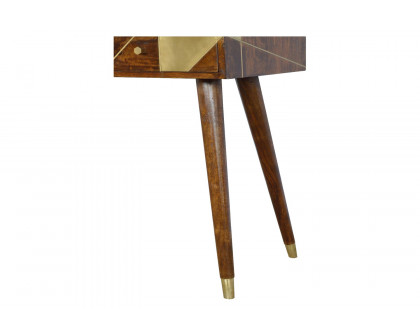 Artisan - Gold Geometric Console Table in Chestnut