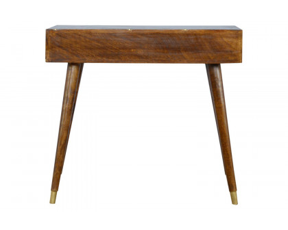 Artisan - Gold Geometric Console Table in Chestnut