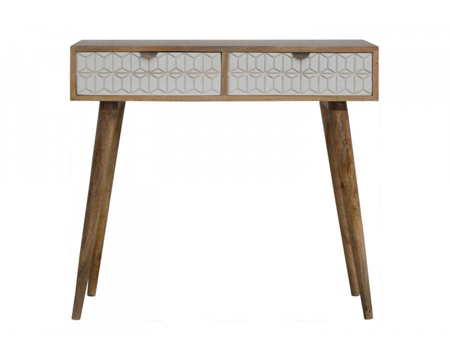 Artisan - Carved Console Table in Sleek White