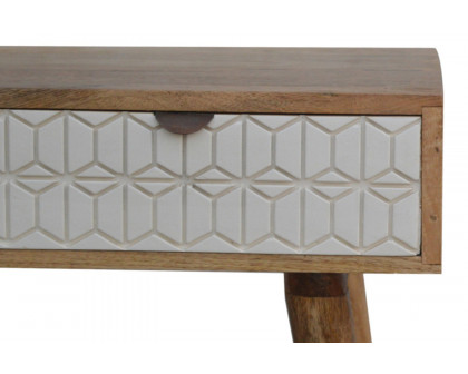 Artisan - Carved Console Table in Sleek White