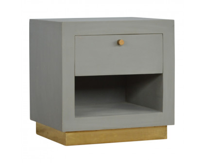 Artisan - Cement Nightstand with Open Slot in Oak-Ish