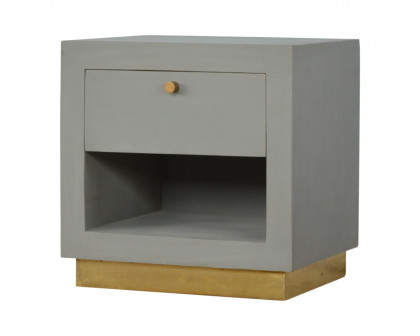 Artisan - Cement Nightstand with Open Slot in Oak-Ish