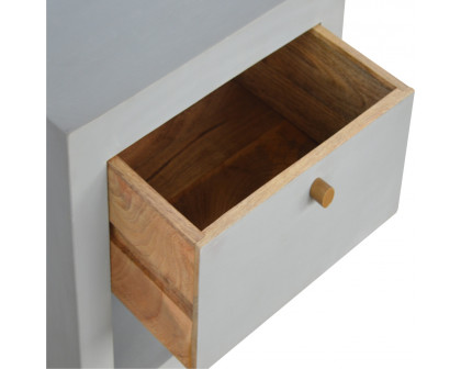 Artisan - Cement Nightstand with Open Slot in Oak-Ish