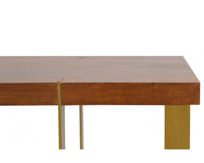 Artisan - Open End Table with 4 Gold Panels in Chestnut