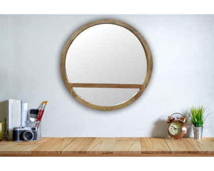 Artisan - Wooden Round Mirror with 1 Shelf