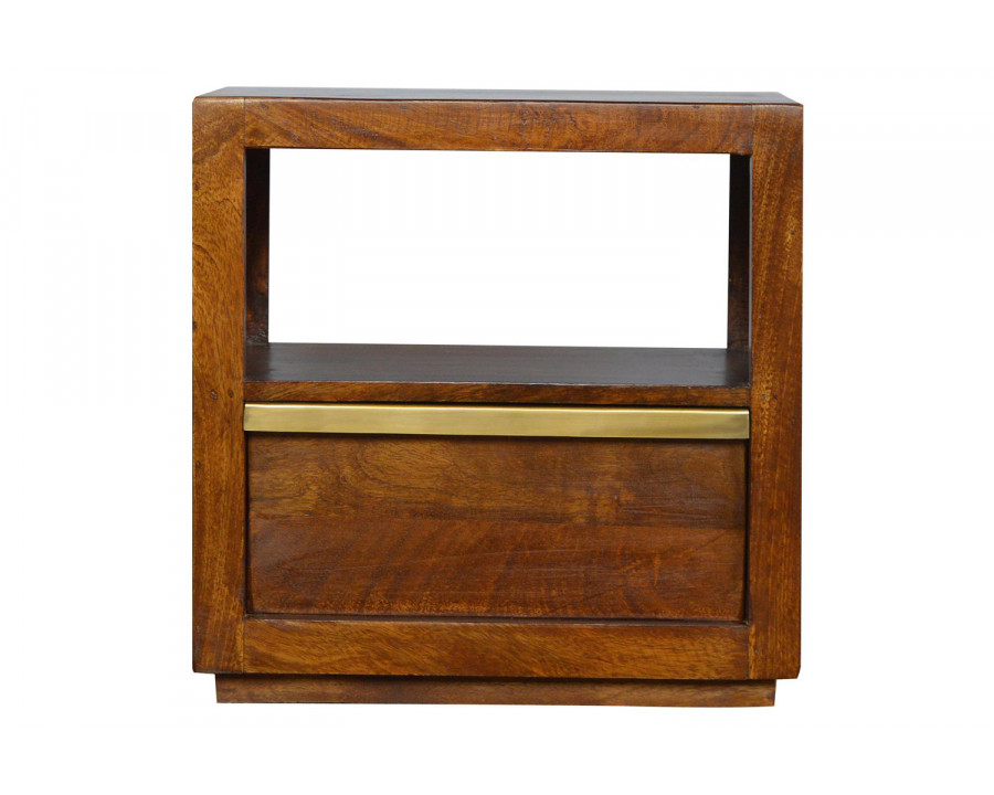 Artisan - Bedside with Gold Bar in Chestnut