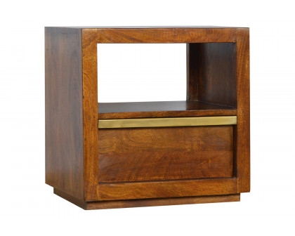 Artisan - Bedside with Gold Bar in Chestnut