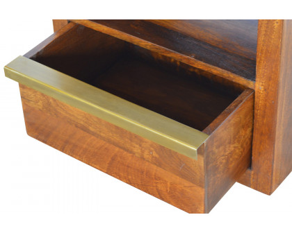 Artisan - Bedside with Gold Bar in Chestnut