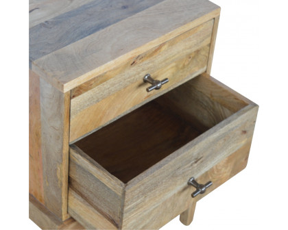 Artisan - Solid Nightstand with T-Bar Knobs in Oak-Ish, Wood