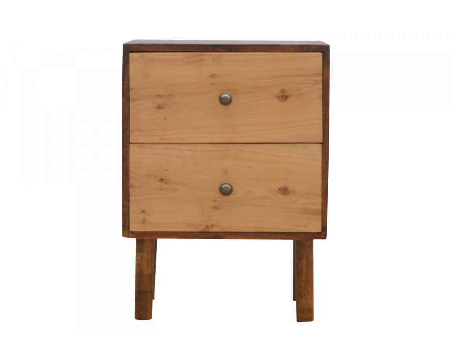 Artisan - 2 Drawer Nightstand with Oak Wood Drawer Fronts