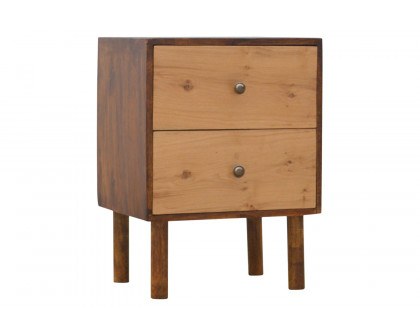 Artisan - 2 Drawer Nightstand with Oak Wood Drawer Fronts