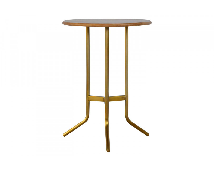 Artisan Caramel Tea Table with Gold Base