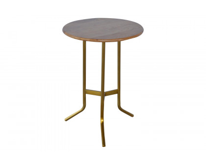 Artisan Caramel Tea Table with Gold Base