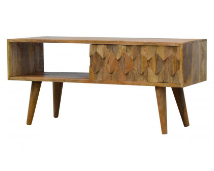 Artisan - Pineapple Carved Media Unit in Oak-ish