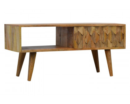 Artisan - Pineapple Carved Media Unit in Oak-ish