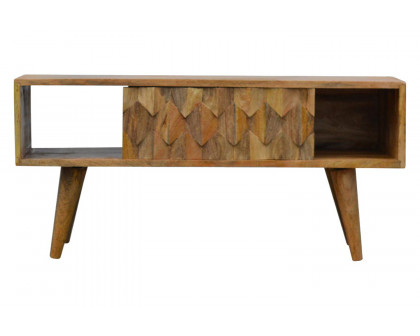 Artisan - Pineapple Carved Media Unit in Oak-ish