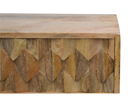 Artisan - Pineapple Carved Media Unit in Oak-ish