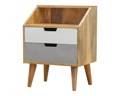 Artisan - Raised Nightstand Table in White/Gray