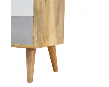 Artisan - Raised Nightstand Table in White/Gray