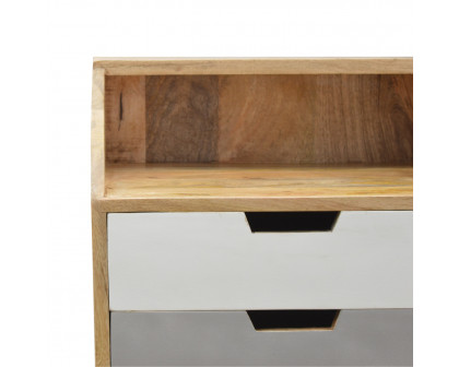 Artisan - Raised Nightstand Table in White/Gray