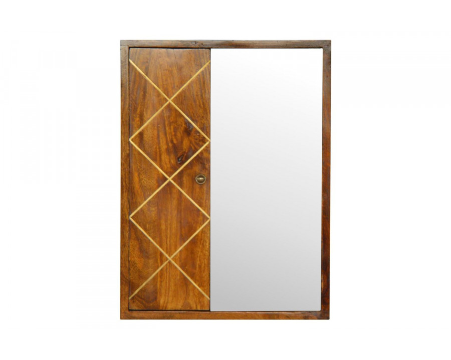 Artisan - Sliding Brass Inlay Wall Mirror Cabinet