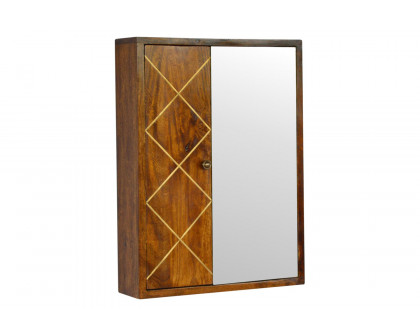 Artisan - Sliding Brass Inlay Wall Mirror Cabinet