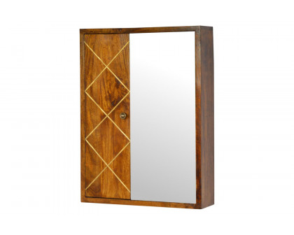 Artisan - Sliding Brass Inlay Wall Mirror Cabinet