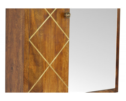 Artisan - Sliding Brass Inlay Wall Mirror Cabinet