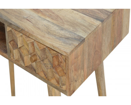 Artisan Cube Carved Writing Desk - Oak-ish