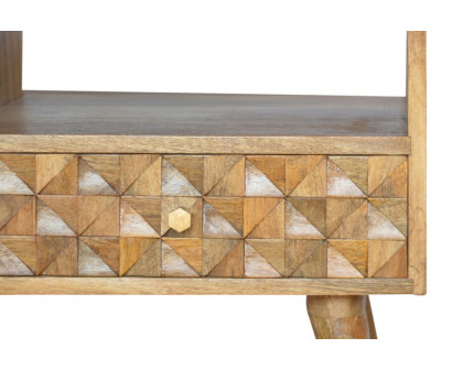 Artisan Diamond Carved TV Unit - Oak-ish