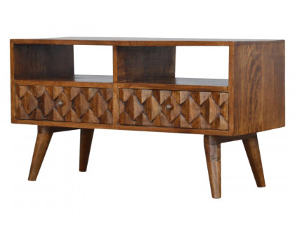 Artisan - Pineapple Carved Media Unit in Chestnut