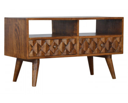 Artisan - Pineapple Carved Media Unit in Chestnut