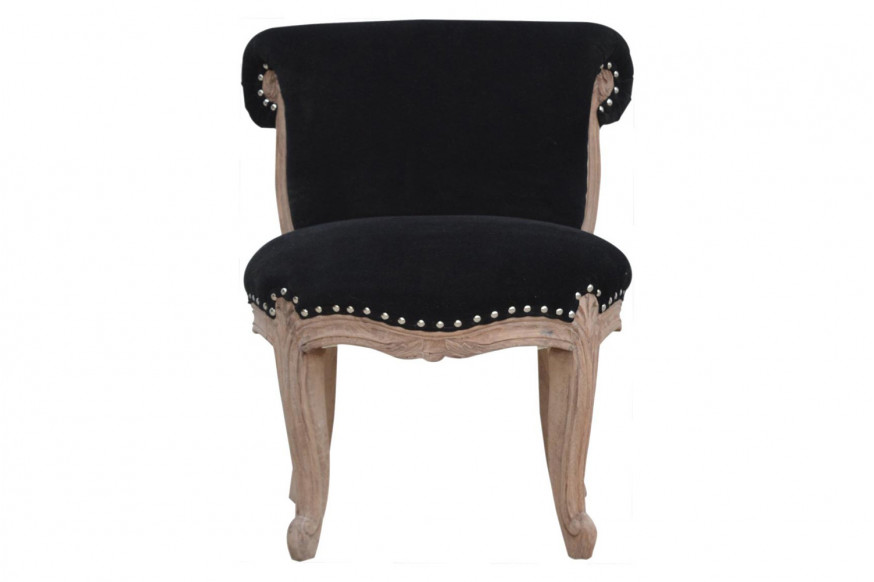 Artisan™ Studded Chair - Velvet, Black