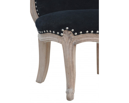 Artisan™ Studded Chair - Velvet, Black