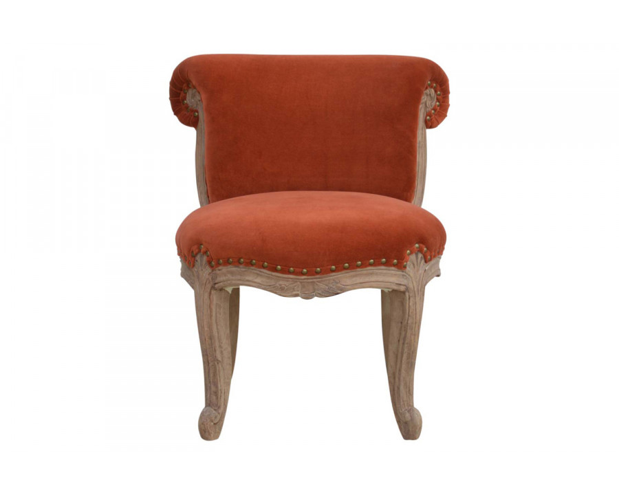 Artisan Studded Chair - Velvet, Brick Red