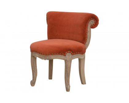 Artisan Studded Chair - Velvet, Brick Red