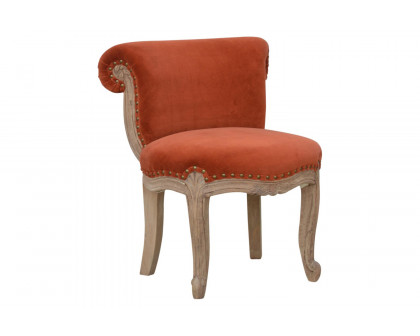 Artisan Studded Chair - Velvet, Brick Red