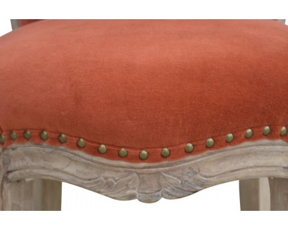 Artisan Studded Chair - Velvet, Brick Red