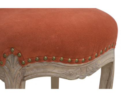 Artisan Studded Chair - Velvet, Brick Red