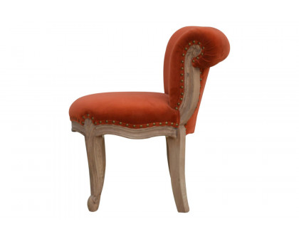 Artisan Studded Chair - Velvet, Brick Red