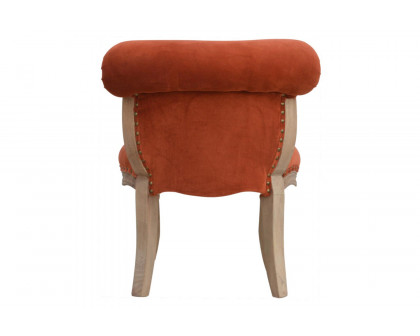 Artisan Studded Chair - Velvet, Brick Red