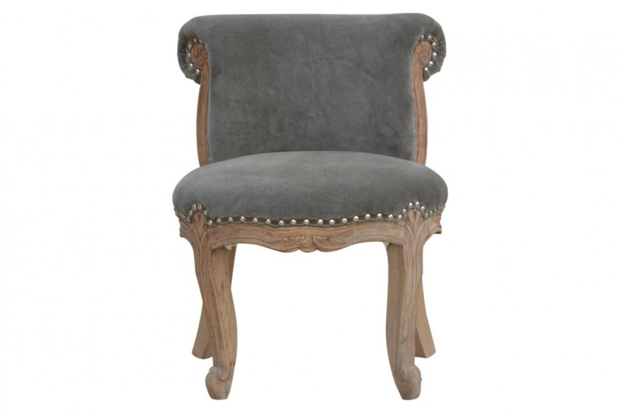 Artisan™ Studded Chair - Velvet, Gray