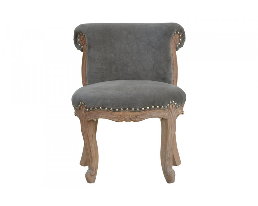 Artisan Studded Chair - Velvet, Gray